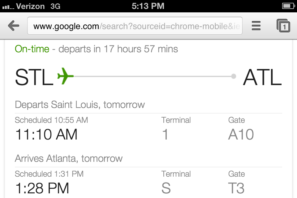 Google Tracks Flight