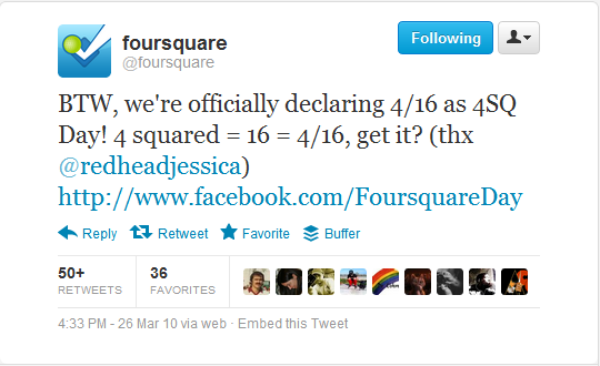 why is it called foursquare day