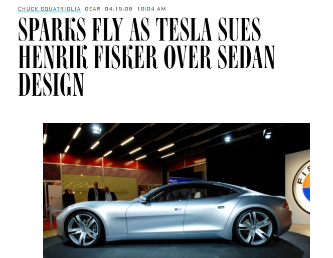 Tesla sues Fisker